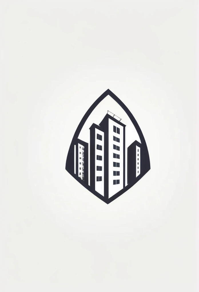 A logo for apartment construction Chic and cool design Monotone design that men will fall in love with The background is pure white