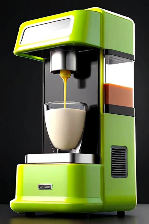 Make a black machine written "green corner", This machine has to have yogurt, natural juice, healthy snacks, Cereal bars. It has to be complete and in 3D