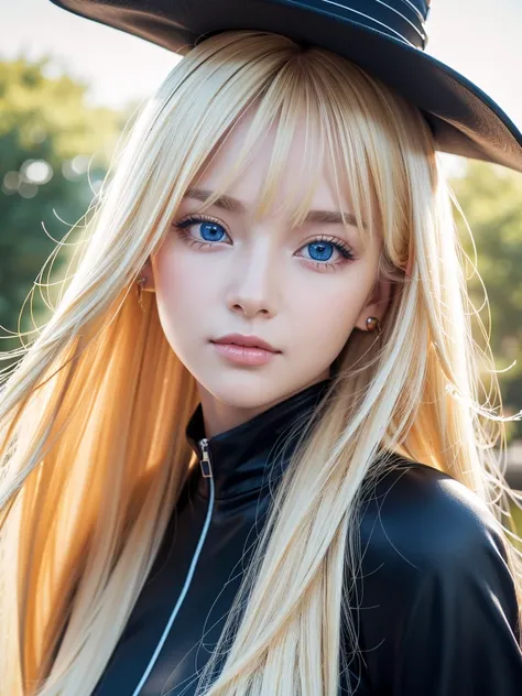 Beautiful Scandinavian girl with bright beautiful shiny blonde hair、A uniquely beautiful girl、Very beautiful super long straight silky hair、Bangs between the eyes、Blonde hair above the eyes、片Blonde hair above the eyes、Such beautiful, big, bright blue eyes、...