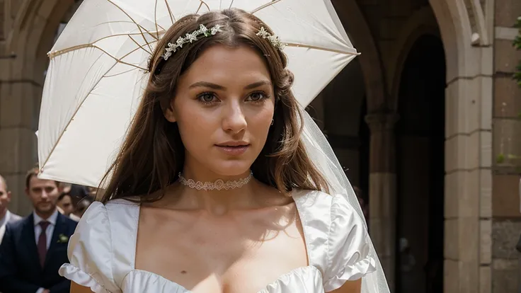 Dutch woman, dressed as a bride, ultra realistic image