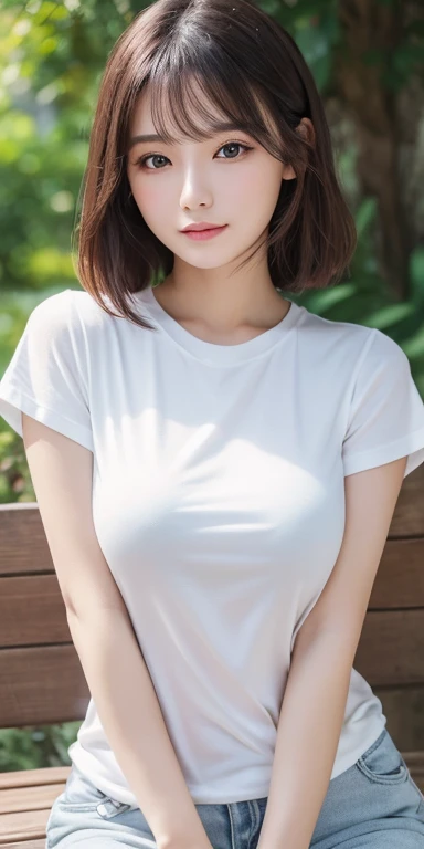 (Highest quality, masterpiece:1.2), woman, Portraiture, Outdoor,(Highest quality, 8k wallpaper, Tabletop, Ultra HD: 1.3), Real,現実にいるwoman,25歳ぐらいのwoman,Japanese,A cute face is better than a pretty face,120cm bust,Short Hair,Slim figure,Beautiful skin,health...