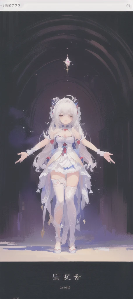 ((top-quality)), ((​masterpiece)), ((Ultra-detail)), (extremely delicate and beautiful), a close up of a person holding a cell phone with a picture of a girl, ahegao, white haired deity, my dress up darling anime, anime goddess, angelic purity, , ahegao fa...