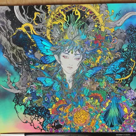 oberon, King of Fairies、Marker sketch、very detailled、4K、very detailled、details Intricate、striking colors、cinematic lighting、creates a drama構成、fantasy portrait、chic、Eccentric、magie、uncanny、ethereal、creates a drama、atmospheric、Mesmerizing、work of art