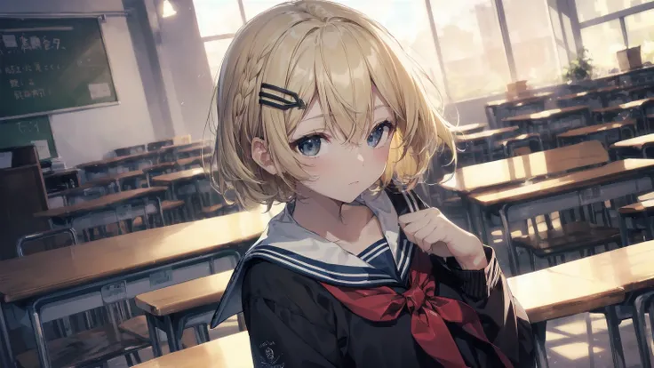 Highest quality, Anime Moe Art Style,Best Anime 8K Konachan Wallpaper,pixiv contest winners,Perfect Anatomy, (Please draw a girl walking sleepily to school...... ),break, 1 Girl, (alone,,,13 years old:1.3),high school student, short hair, amount, (Hair abo...