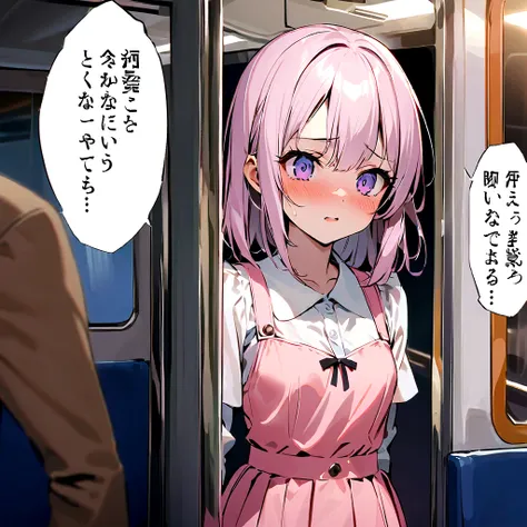 Ultra-high resolution photos、Very accurate little girl&#39;s body、Esbian all over、Super young girl、Small breasts、Inside the train、Being molested