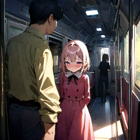 Ultra-high resolution photos、Very accurate little girl&#39;s body、Esbian all over、Super young girl、Small breasts、Inside the train、Being molested