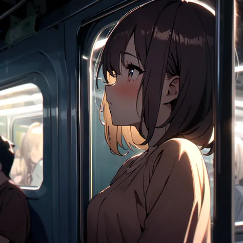 Ultra-high resolution photos、Very accurate little girl&#39;s body、Esbian all over、Super young girl、Small breasts、Inside the train、Being molested、Feels good