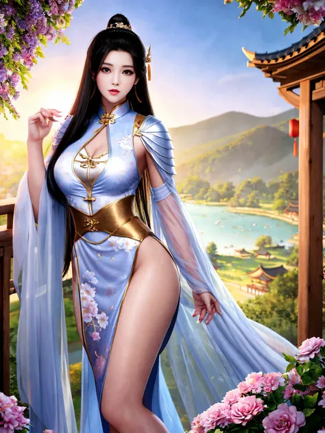 top quality, masterpiece, high resolution, chinese,，，，on the banks of the river,,,,,,,naked,，stand erect，,1girl, charming appear...