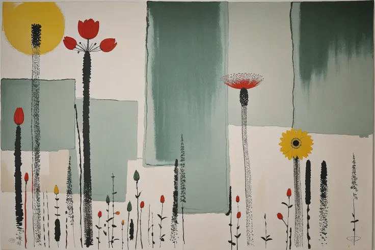 abstract painting of a garden