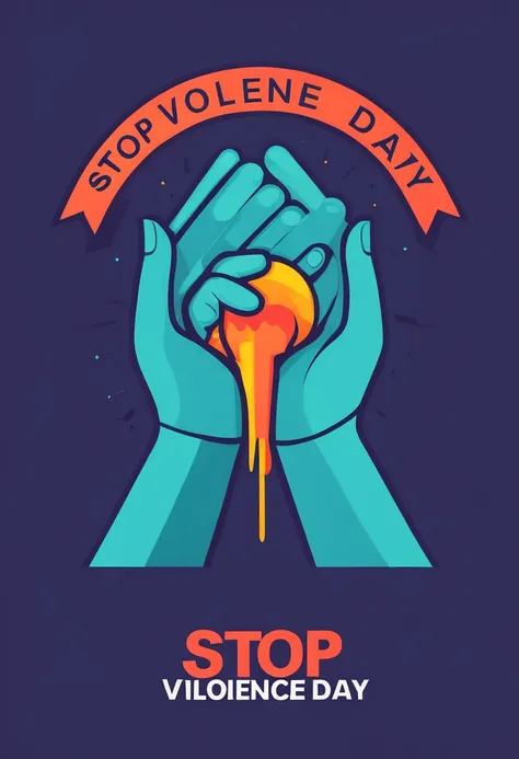 Illustration stop violence day flat design