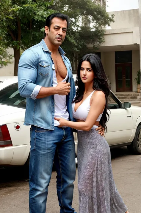 Katrina kaif with clothes with Salman khan