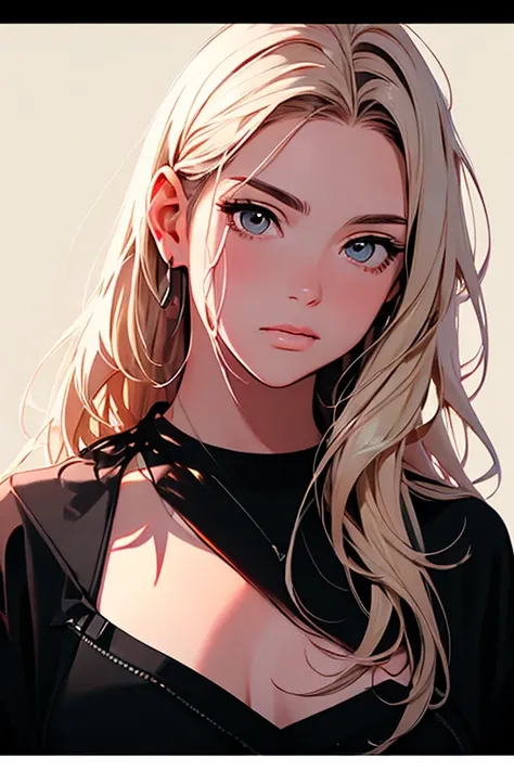 2d illustration, anime, portrait в изобразительном искусстве, in manhwa style, bishamon from noragami, 1 girl, blond long hair, ...