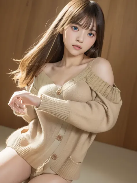 One 18-year-old Japanese woman、Japanese Idols、16K、Highest quality、Highest quality、Highest Resolution、Masterpiece、Precision portrait photography、A full body photo from head to toe、Natural, lustrous, pure white skin tone、Young, firm, beautiful and large bust...