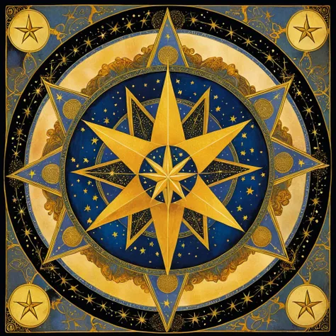  imageio "Tarot Card: the star" (imageio feita por leonardo da vinci) (black ethnicity)