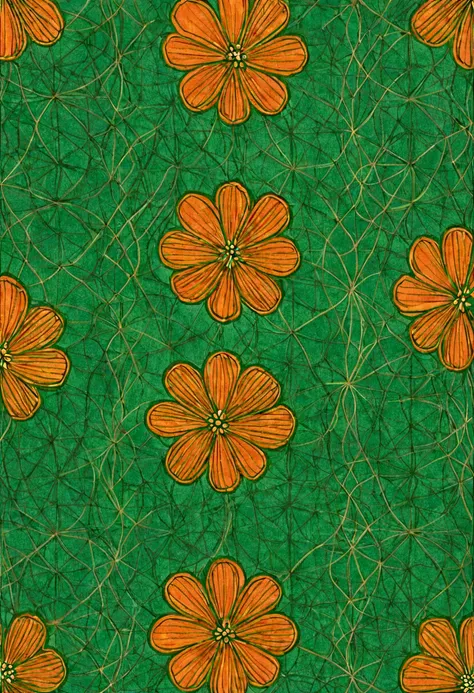 （desktop wallpaper design：1.37），lattice，line，simplicity，modern，upscale，flowers，,orange，light green，illustration，