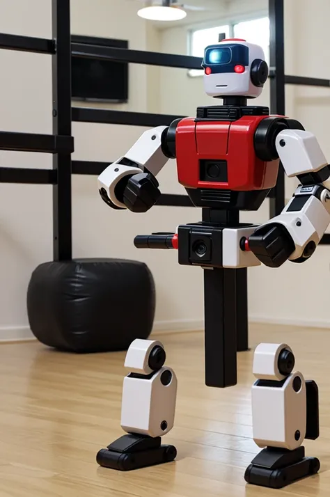 Mini square robot with mini camera martial arts trainer
