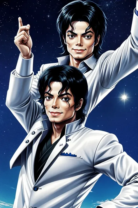 Michael Jackson in anime moonwalker version
