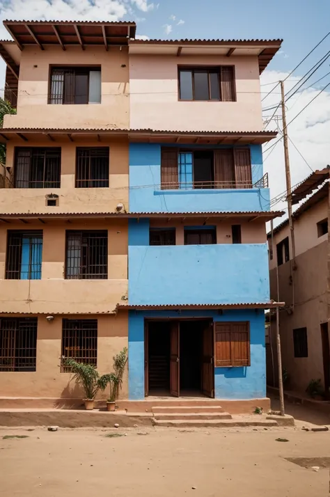 Peru poor urban house with solar panel