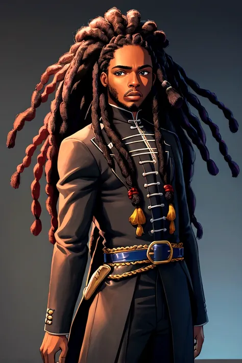 Crie um homem negro com dreds de terno