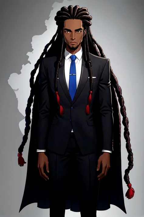 crie um homem negro com dreds de terno