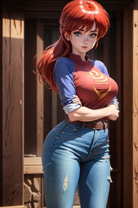 (ranma)(1solo)(1girl)((solo)) ((masterpiece)) ((high quality)) (slim thick)((perfect face)) ((huge breasts)) ((wide hips)) ((nar...