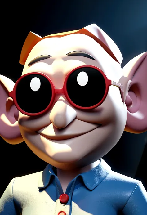 Cartoon character of a man in sunglasses and blue shirt, animation character, stylized character, animation style rendering, 3d stylized, Arnold Maya rendering, Stylized 3D rendering, toon render screenshot, 3d character, 3d character, Stylized 3D renderin...