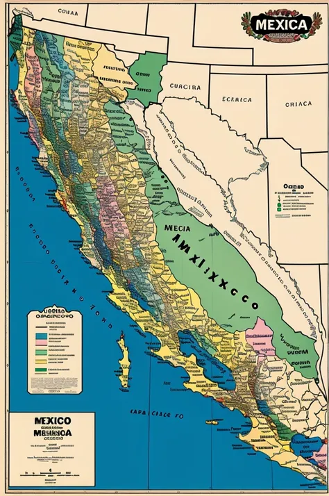 The map of Mexico but that represents all its culture 