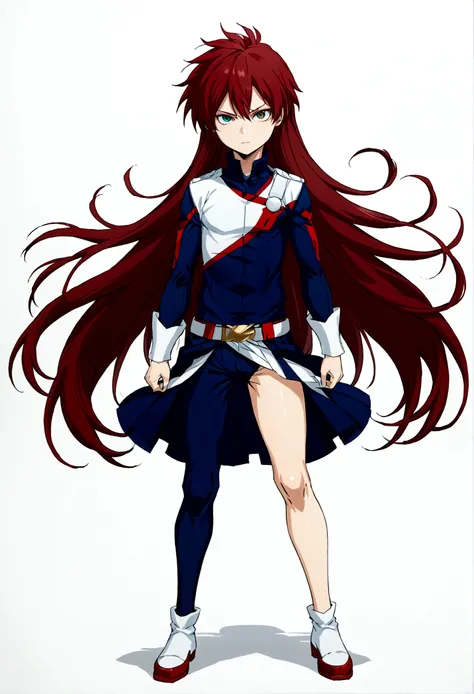 Genderband, todoroki shoto, my hero academia, long hair, beautiful eyes, full body