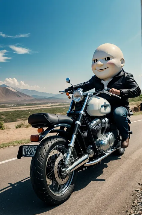 Humpty dumpty on motorcycle 