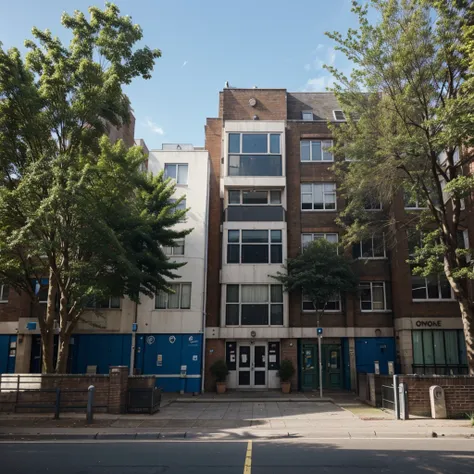 A picture of the o block with its typical buildings