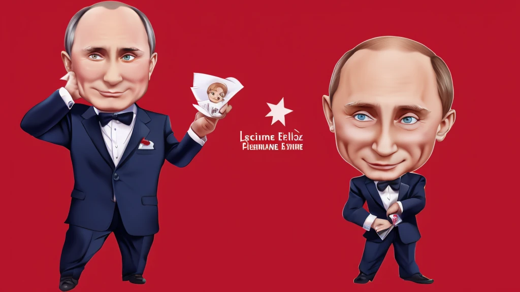 Chibi extreme caricature of vladimir putin