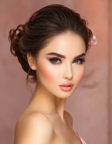 1 girl, gorgeous, only, her complexion is fair, with a subtle pink glow to her cheeks, and she carries herself with an air of elegance and poise. Her eyebrows are arched and well-groomed, and her eyelashes are long and dark, enhancing her captivating eyes....