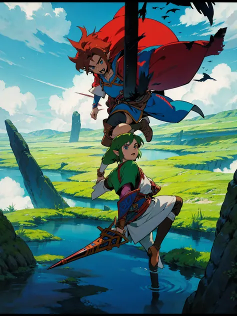 link pelea con ganon en el aire de Hyrule