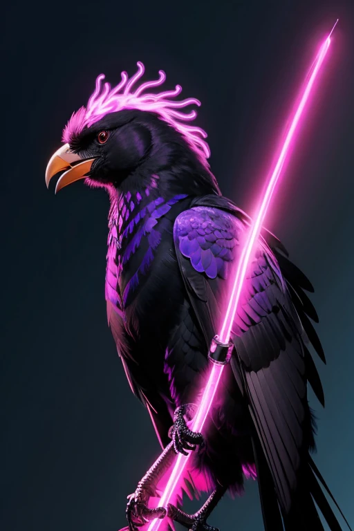 create a neon fire crow
