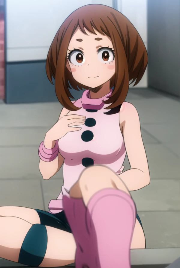 ochakouraraka, ochako uraraka, (uraraka ochako:1.5), (brown eyes:1.5), brown hair, short hair, blush, blush stickers, smile,
bre...