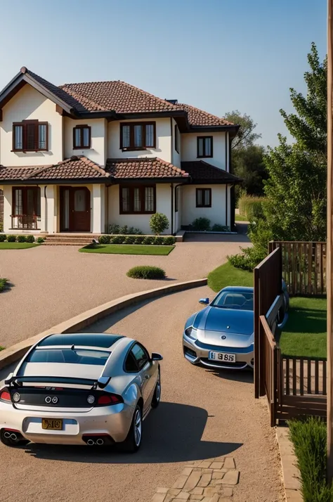 houses images, cars, jewelry, money, technological gadgets with a person 