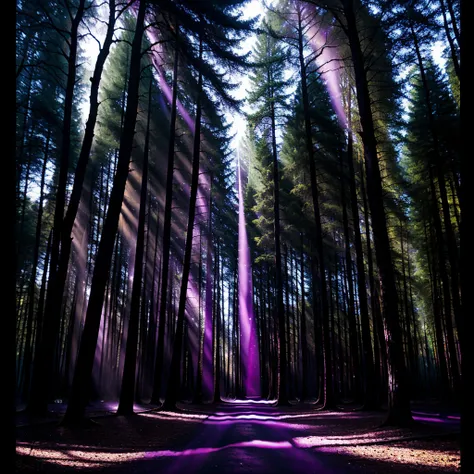 Dark fantasy realism oil painting of a obsidian rectangular portal with purple light in the middle of a fantasy forest as if it were part of a dark Fantasy 