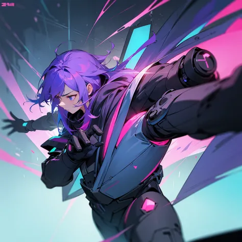 Main subject: Zenless Zone Zero main characters in an action scene.Background: A futuristic urban setting, characteristic of the game.colors: Use vibrant colors like purple, blue and pink to reflect the game&#39;s neon style.Text Elements: "First Time at Z...