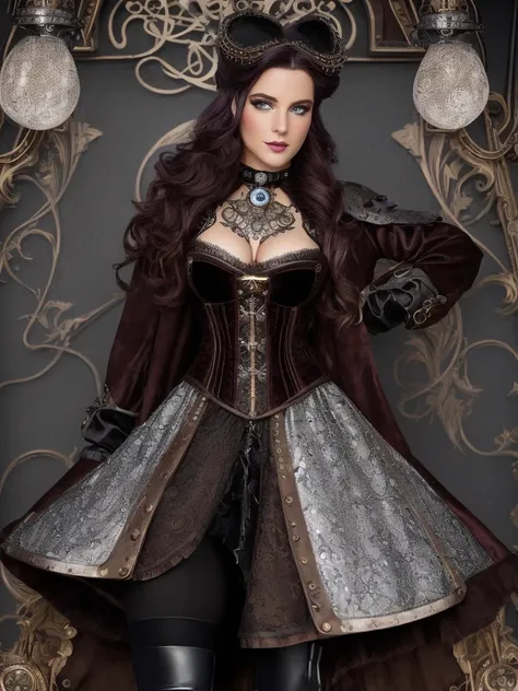 (((ultra detailed, beautiful face, megapixel))) craft a visually striking photo realistic image of a steampunk futuristic disney...