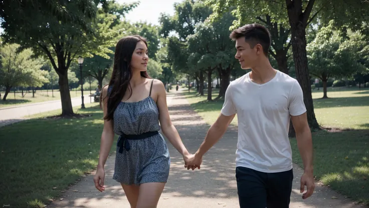 Doruk remembers happy moments with a young woman (his ex-lover). They walk hand in hand in a park on a beautiful summer day.