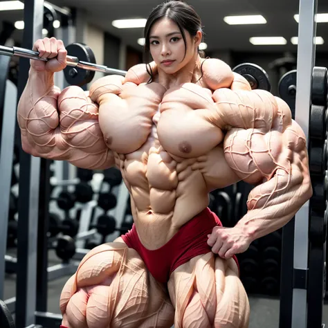 8K、Highest quaLity、Highest quaLity、Masterpiece、High resoLution、vivid、Bright Lighting、FuLL body photo、(((One gives)))L、Japanese women、Japanese BeautifuL GirL、Japanese beauty、SmaLL face、Huge body、(taLL)、Guinea)、(((huge muscLe)))、(((BodybuiLder)))、(((FemaLe B...