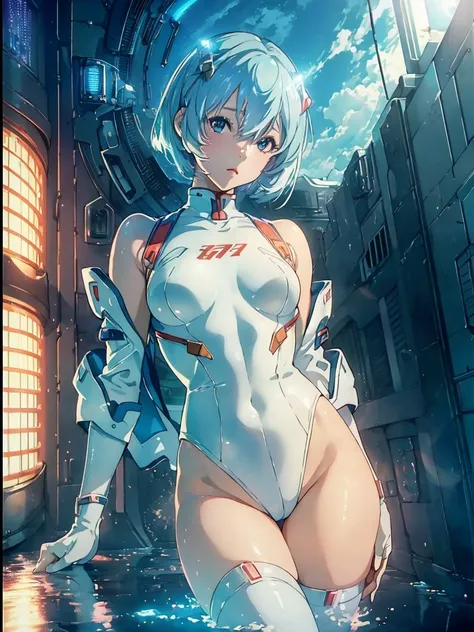 (((Ayanami Rei))),One Girl,solo,(Tabletop,Highest quality, Official art, beautifully、aesthetic:1.2),(超High resolution, (4K),Beach,Good lighting, (Photon Mapping, Radio City, Physically Based Rendering,Auto White Balance), Technology talent,wonderful,Sharp ...