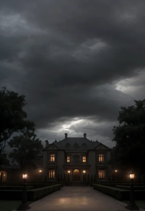 The always cloudy and threatening sky keeps the mansion in an eternal twilight, shrouded in dense mists that hide its secrets.