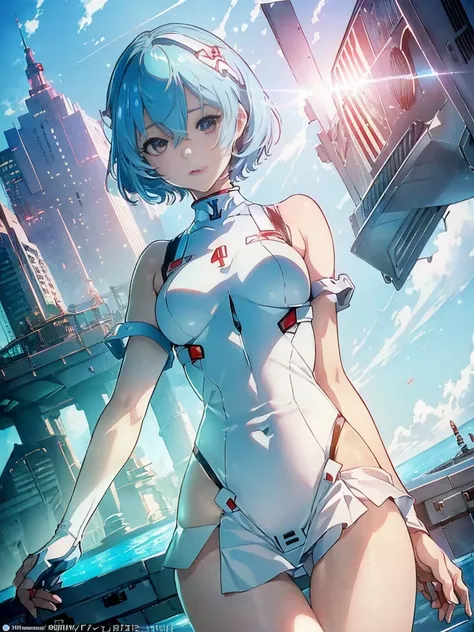 (((Ayanami Rei))),One Girl,solo,(Tabletop,Highest quality, Official art, beautifully、aesthetic:1.2),(超High resolution, (4K),Beach,Good lighting, (Photon Mapping, Radio City, Physically Based Rendering,Auto White Balance), Technology talent,wonderful,Sharp ...