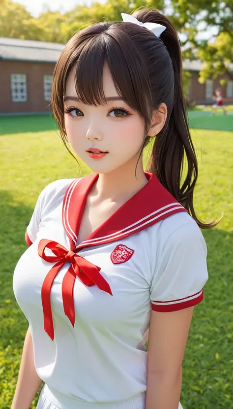 {{{{{16k,ultra high-resolution realistic photograph of neat virgin first-year junior high school girl's in school-designated gym...