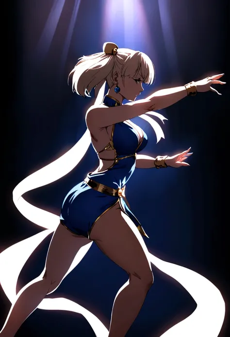 Chun li from street fighter dancing in the night club