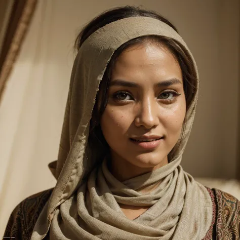 colorful, tombraider, cleavage, hijabi, Absurd, ultra-detailed, high quality, masterpiece, detailed face, beautiful eyes(detailed eyes), javanese, gentle and graceful, face exudes warmth and kindness, eyes described as soft and comforting, gentle and stead...