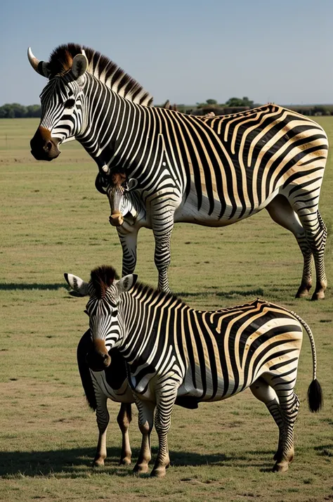 A cow marrying a zebra 
