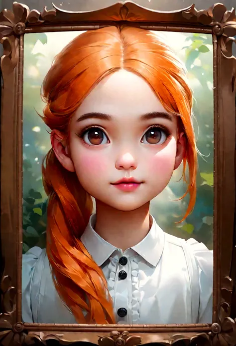 NSFW, There&#39;s one with a ponytail， with orange hair, cute digital painting, adorable digital art, cute detailed digital art, realistic painting of beautiful girl, Cute cartoon character, kawaii realistic portrait, Cute cartoon, young and beautiful face...