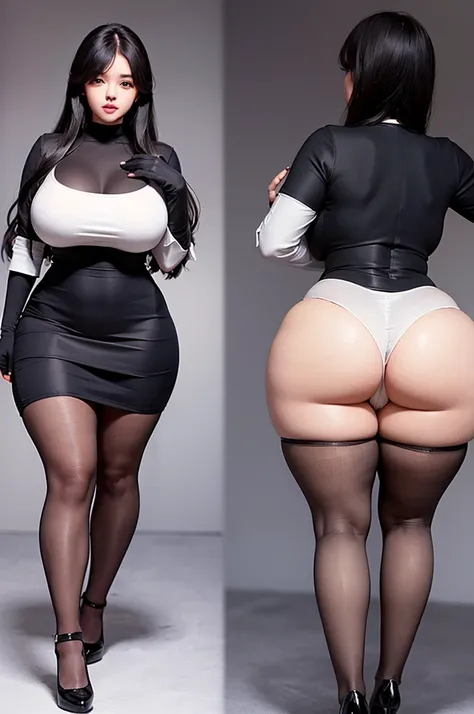 A curvaceous, cute and skinny super large biggest thick ass realist secretary , dressed in a tight-fitting skirt that hugs her voluptuous large and thick hips and round huge thick ass behind. perky breasts, which are just barely contained within the constr...